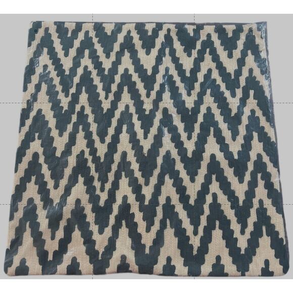 West Elm Green Organic Chevron Grey Patterned Pillow Cover - Picture 1 of 5